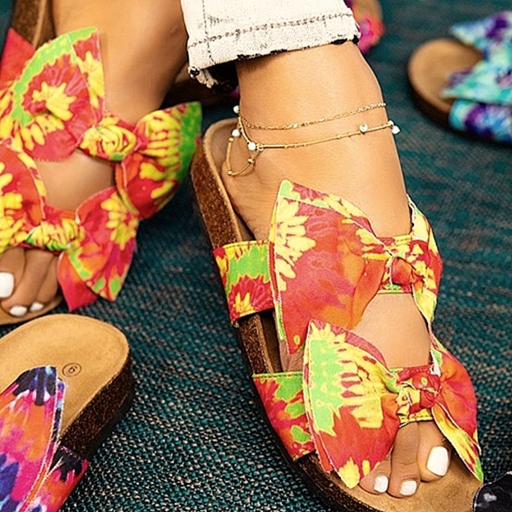 👣MATA SHOES Pink/Yellow Tie Dye Sandals Great Price Going Fast 🌞😘